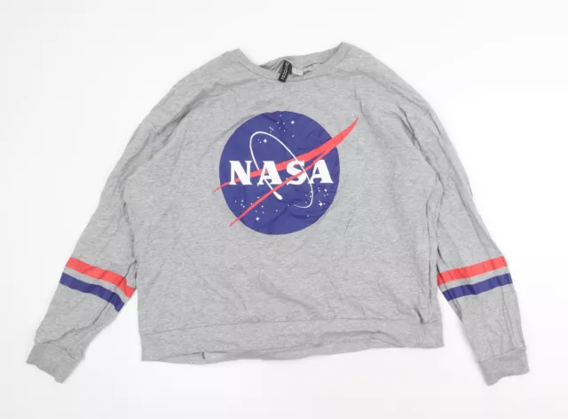 FELPA PULLOVER DA donna grigia cotone taglia XL pullover NASA