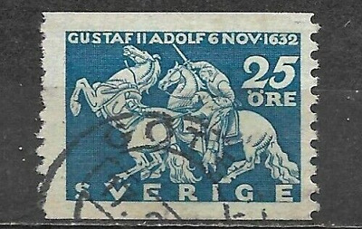 Sweden 1932 Stamp Death Of King Gustavus Adolphus II 25 Ore Used Horses