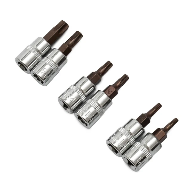 Torx Bit hembra llave de tornillo cromo vanadio cabeza tornillos