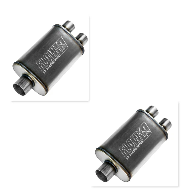 Flowmaster 72198 Set Of 2 Universal Flowfx Mufflers 3" Center In 2.5" Dual Out