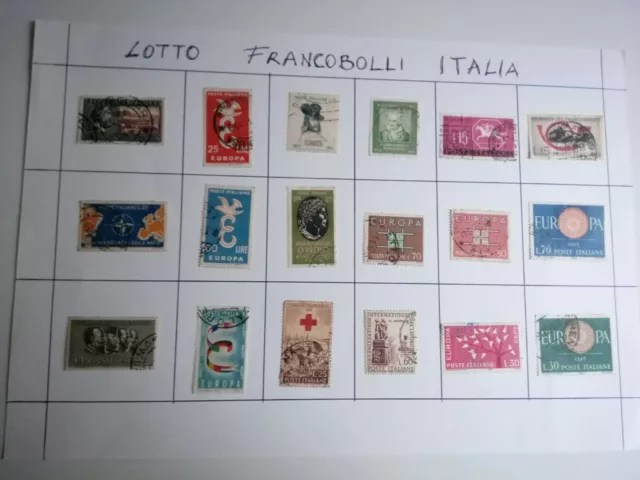 Italia:Lotto di N°18 francobolli usati.