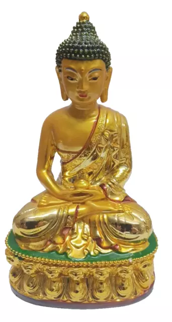 Healing! Blessed Tibetan Buddha Gold Gilt Statue: Meditation Buddha