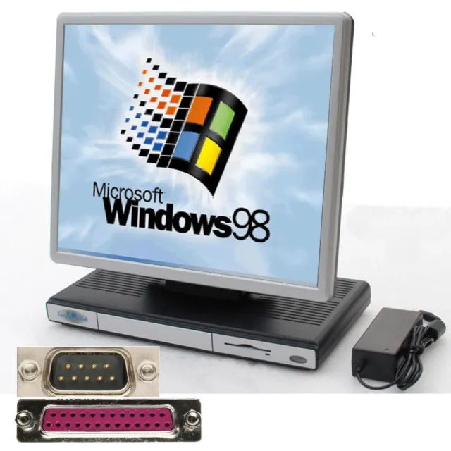 Mini Computer 17 " 43CM Monitor RS-232 Lpt Parallel USB 40GB Festplate Windows