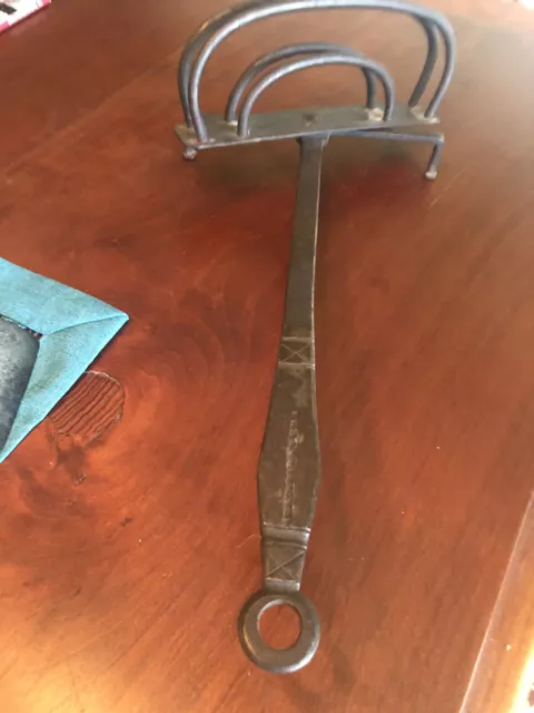 Early 19th Century Wrought Iron Decorated SIGNED Toaster-RARE