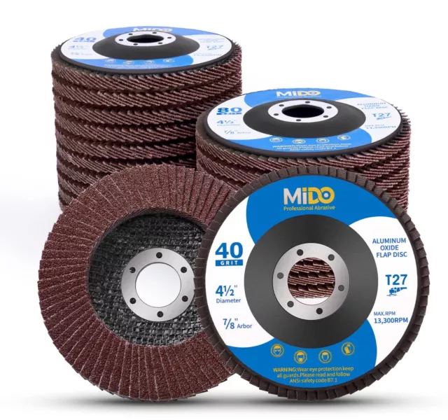 20 Pack Flap Discs 4.5 x 7/8 Grinding Wheel T27 Flapper Wheel for Die Angle NEW