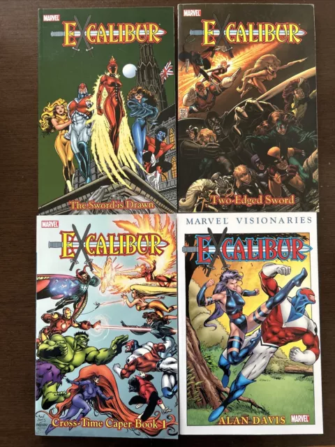 Excalibur Classic 1-3 + Excalibur visionaries Alan Davis 2. Marvel Tpbs