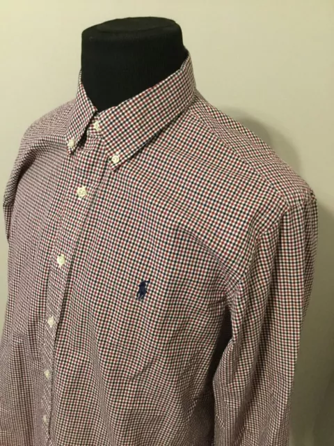 Polo Ralph Lauren Classic Fit Checked Button Down Shirt Red White Men SZ XL NWOT