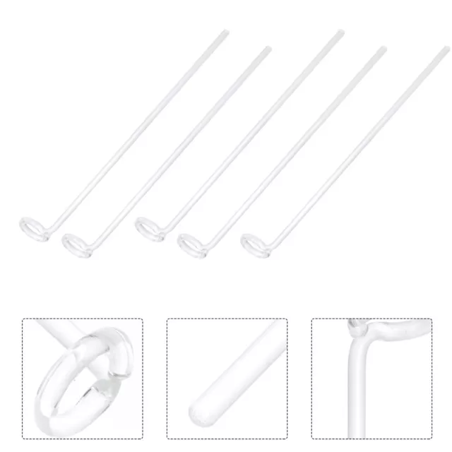5pcs Transparent Glass Stirring Rods for Lab or Home Use-
