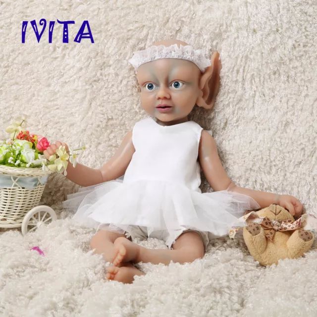 IVITA Silicone Reborn Doll Handmade 18'' Rebirth Baby Fairy Girl Xmas Gift Toy