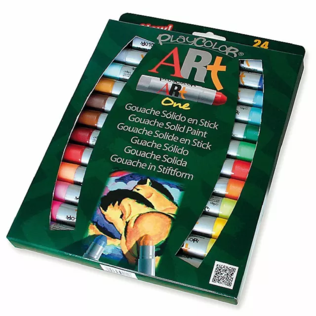 NEW Playcolor Art Gouache Paint Stick Set of 24x10gm Paints Sticks