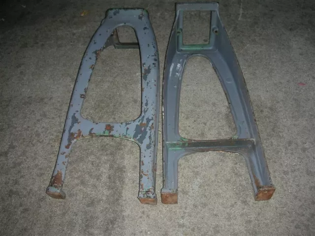 Vintage Pair of Original 1940'S Cast Iron Legs Industrial LATHE Vintage Pair of Original 1940'S Cast Iron Legs Industrial LATHE