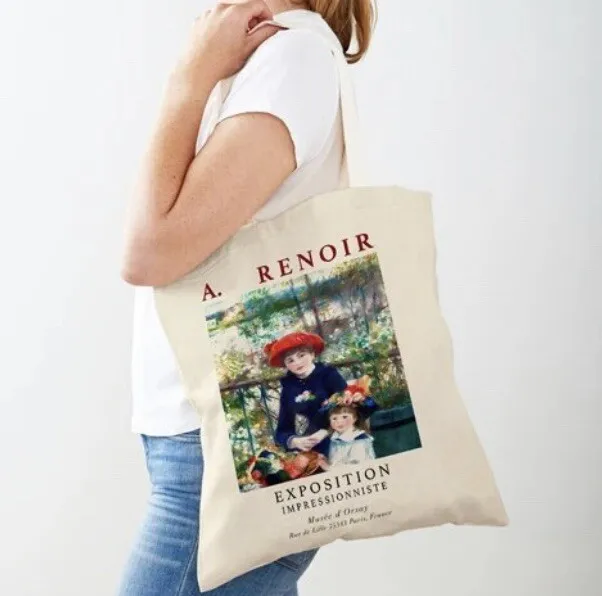 RENOIR IMPRESSIONIST EXHIBITION France Canvas Tote Bag Carry All Louvre ...