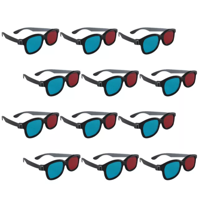 20pcs Red-Blue 3D Glasses for Movies & Games, Black Frame-IO