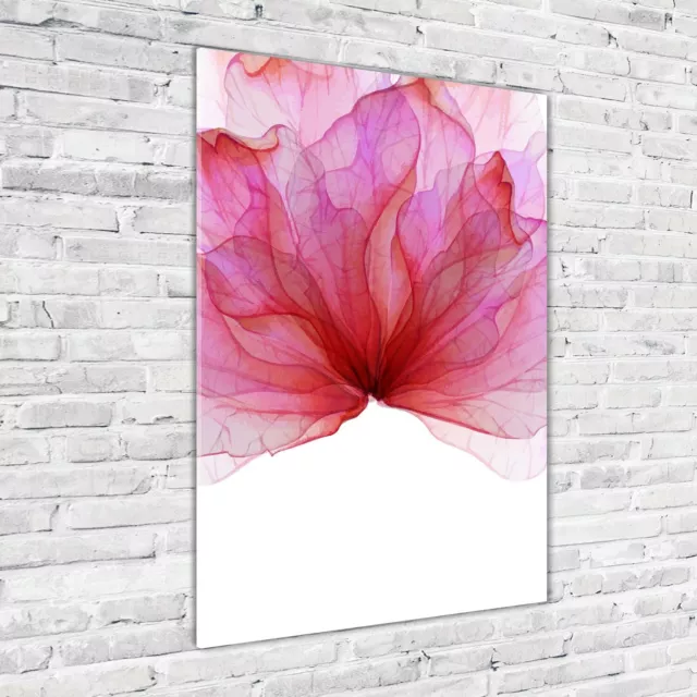 Tulup Pittura Su Vetro Tempereto Immagine 70x100cm - Fiore Rosa