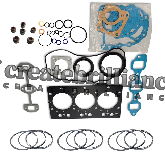 3TNE84 Full Gasket Kit + Piston Rings for Yanmar 3TNE84T 3D84E 3D84N John Deere