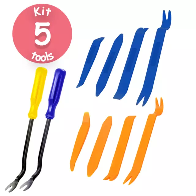 Kit de 5 herramientas para desmontar interiores de automóviles y salpicaderos
