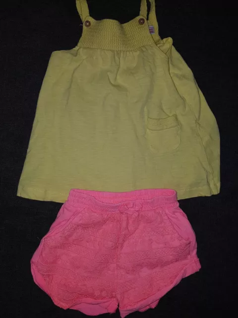 Girls 3-6 Months Bundle vest top Tunic Shorts Floral Zara Next Day