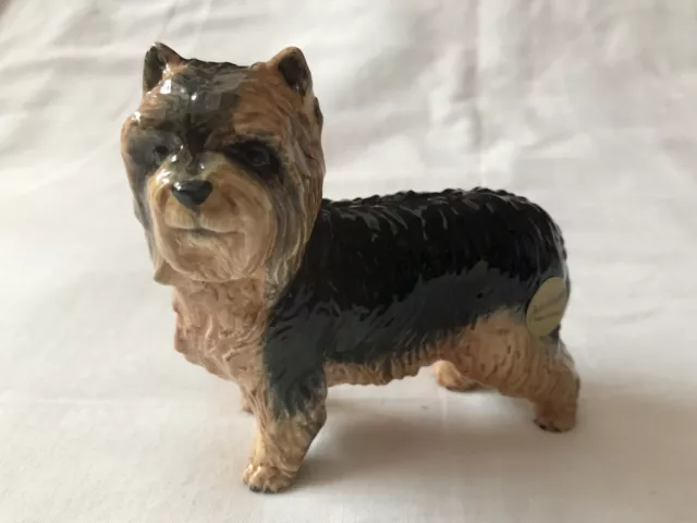 Vintage John Beswick Black Brown 4'' Dog Hand Painted Ceramic Terrier Figurine