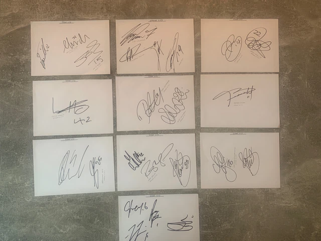 24 x STOKE CITY FC signatures - hand signed - white autograph paper