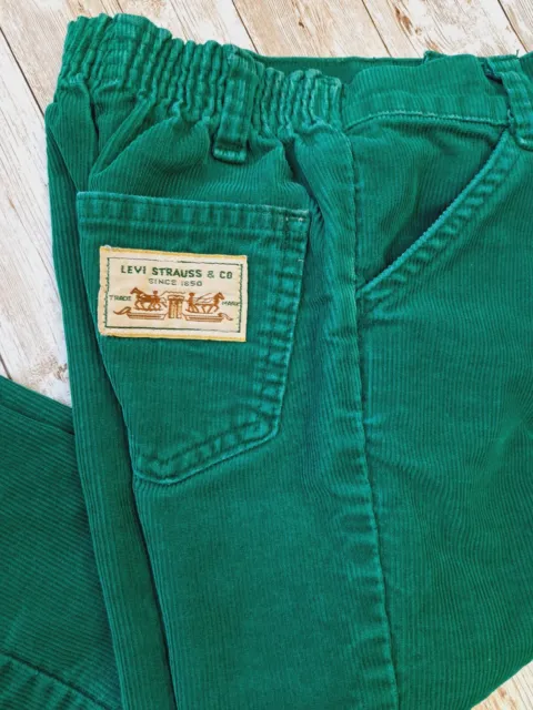 Vintage Levis Christmas Green Corduroy 80's Toddler 4