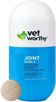 Vet Worthy Joint Support Level 4 Liver Flavored Chewable Tablet for Dogs (90...