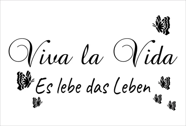 Dekoschild - Viva la Vida Schmetterlinge- Spruch, Geschenk Schild Bild Zuhause 3