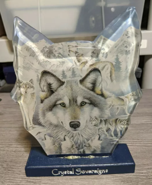 Bradford Exchange Crystal Sovereigns Lords Of The Wild Wolves Figurine Wolf Pack