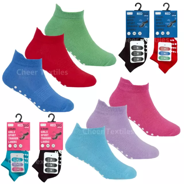 Kids Gripper Socks Girls Boys Trainer Sox Sport Dance Non Slip Gym Yoga Children