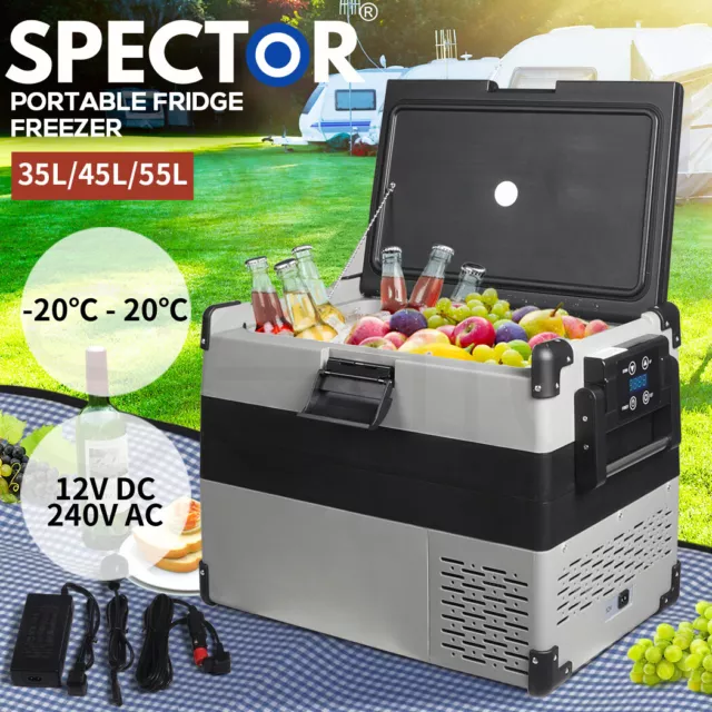 Spector Camping Fridge Freezer 35/45/55L Portable Fridges Car Cooler 12/24/240V