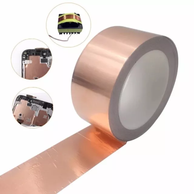 50mm X 25M Kupferband Kupferfolienband EMI Kapton Tape Abschirmband Kupferfolie