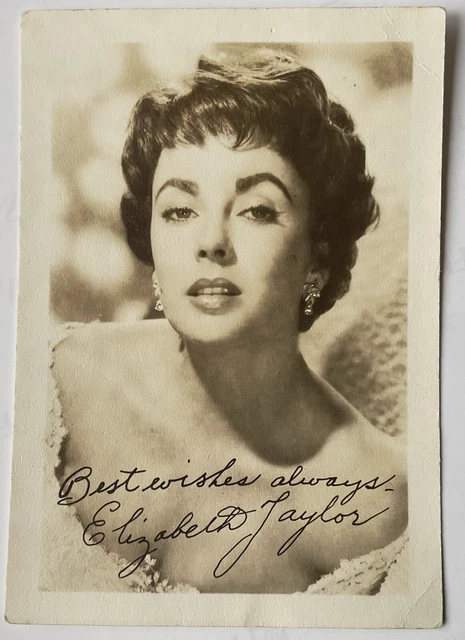 ELIZABETH TAYLOR Signed Pre Print Cast Card Photograph - Film Star Actress