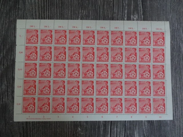Ddr 1956: Kpl. Bogen Postfrisch Mi 527 Veb 10 Jahre Volkseigene Betriebe Dv