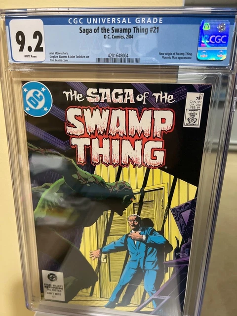 Saga Of The Swamp Thing #21 Cgc 9.2 Alan Moore New Origin White Pages Newsstand