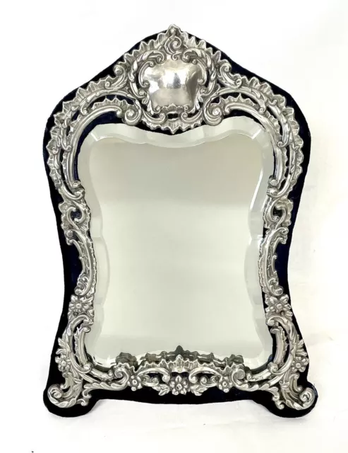 Antique Edwardian Sterling Solid Silver Dressing Table Mirror CHESTER 1901