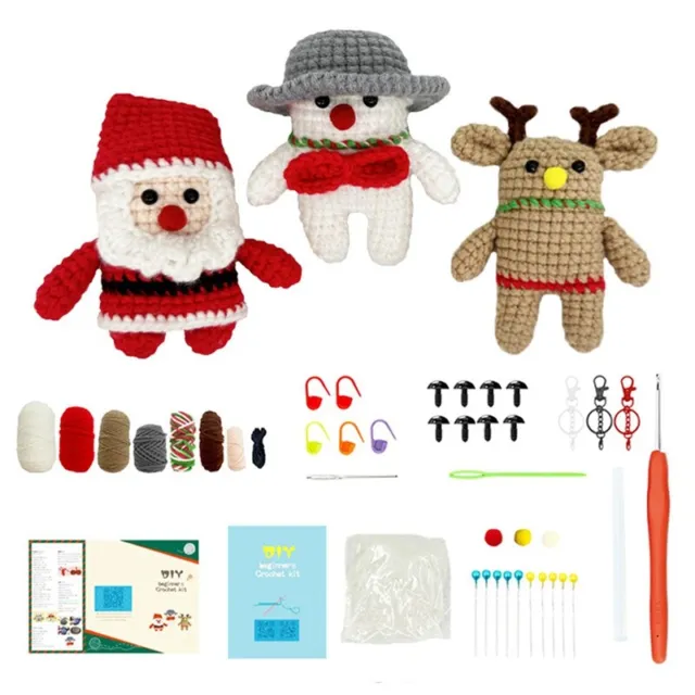 Beginner Crochet Kit Christmas Series Crochet Kits with Instruction6073