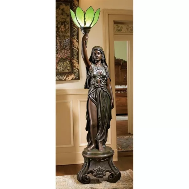 78" Antique 19th-Century French Electra Maiden of Light Sculptural Floor