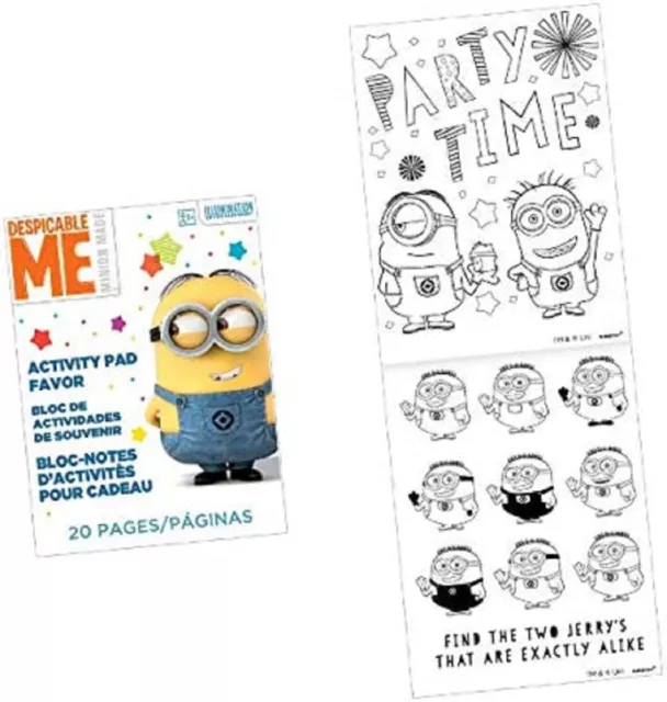 Despicable Me Movie Minions Kids Birthday Party Favor Mini Activity Pad