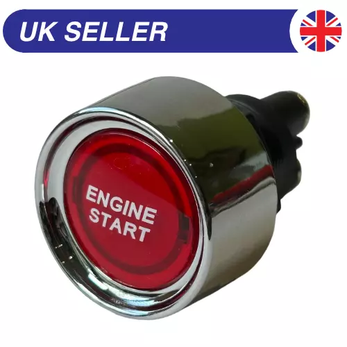 Universal 12V Car Engine Start Push Button Switch Red Illuminated