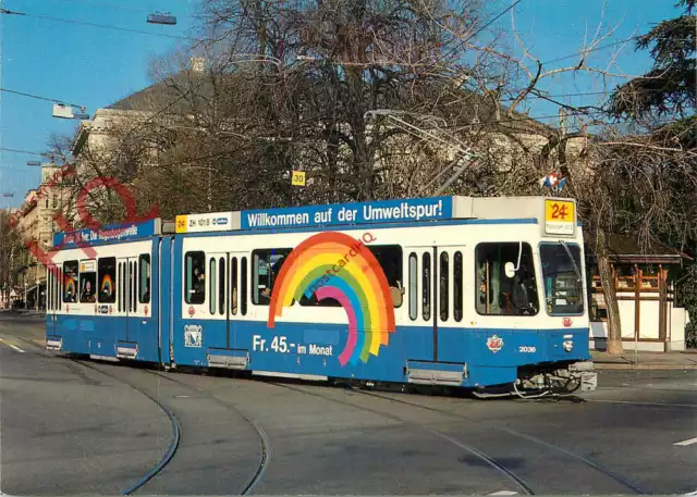 Picture Postcard:-TRAM, VERKEHRSBETRIEBE DER STADT ZURICH (VBZ)