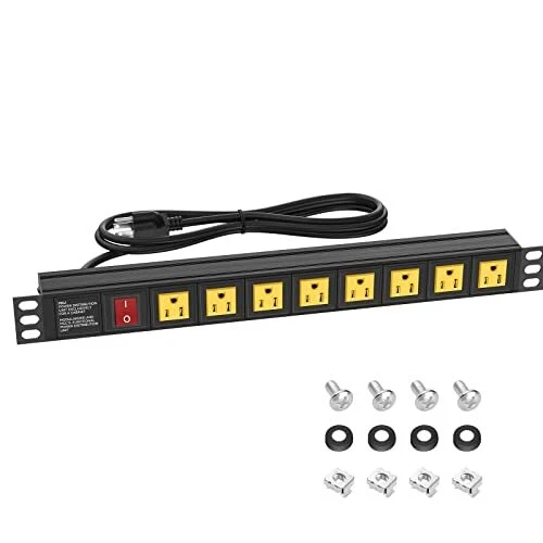 RACK MOUNT POWER Strips, 1U Rack Mount PDU Power Strip Surge Protector