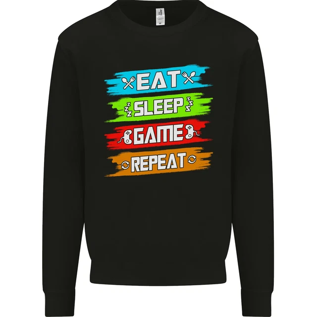 Eat Sleep Game Funny Gamer Gaming Mens Sweatshirt Jumper