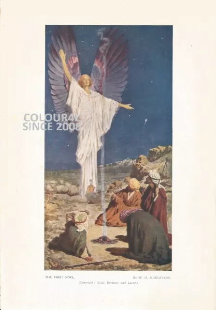 The First Noel Angel  Christian Christianity 1926 Art Illustration Print