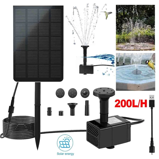 SOLARPUMPE BACHLAUFPUMPE SOLAR Springbrunnen Gartenbrunnen Wasserspiel