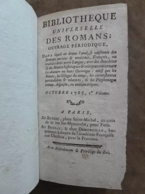 BIBLIOTHEQUE UNIVERSELLE DES ROMANS.OUVRAGE PERIODIQUE.Fables...2T.Avril-mai1785