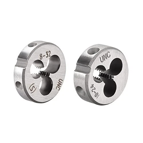 QUARKZMAN 8-32 et 10-24 UNC Filière Ronde Set, Machine Filetage Droit Principal
