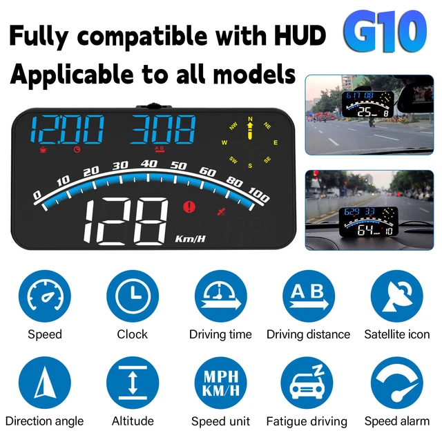 UNIVERSAL DIGITAL GPS MPH KM/h HUD Display Speedometer Alarm For Car