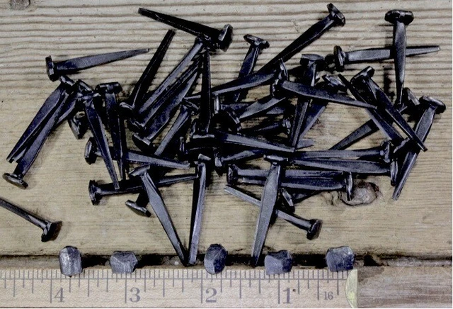 1 1/2" Rose head 30 nails square wrought iron vintage rustic Decorative historic