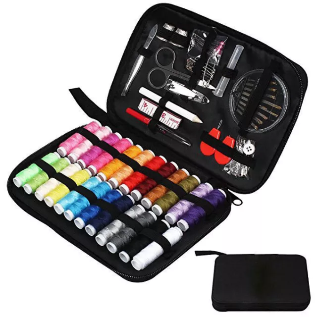 90PC Professional Sewing Kit DIY Mini Leather Craft Tools Needles Thread Scissor