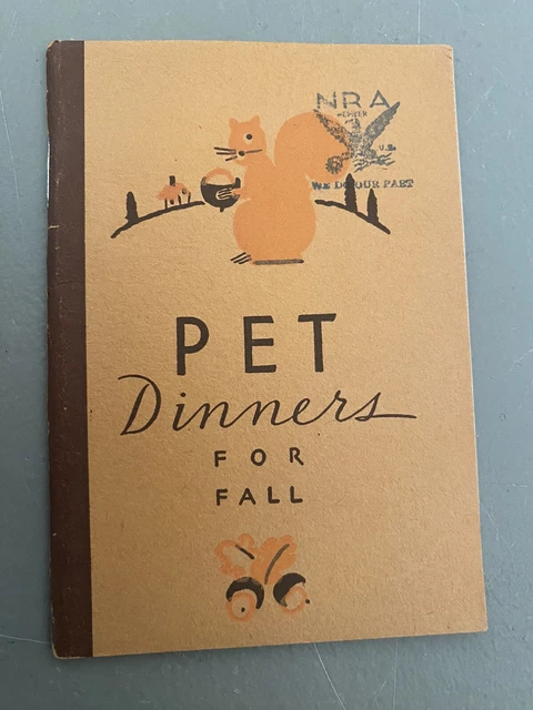 Mini 1933 Pet Condensed Milk Recipe Book  Dinners For Fall Squirrel NRA Dairy