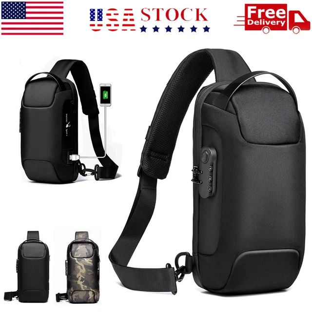 BANGE Sling Bag Waterproof Shell Crossbody Bag Backpack For Men With U – BANGE Bag